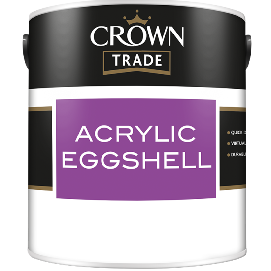 Crown Trade Acrylic Eggshell Paint White