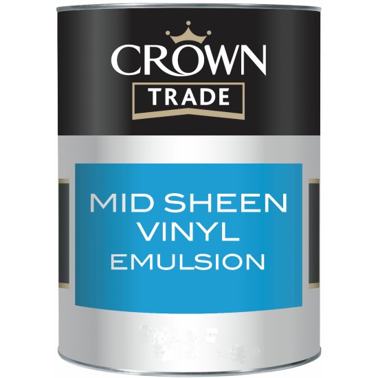 Crown Trade Vinyl Mid Sheen Paint 10lt Colours