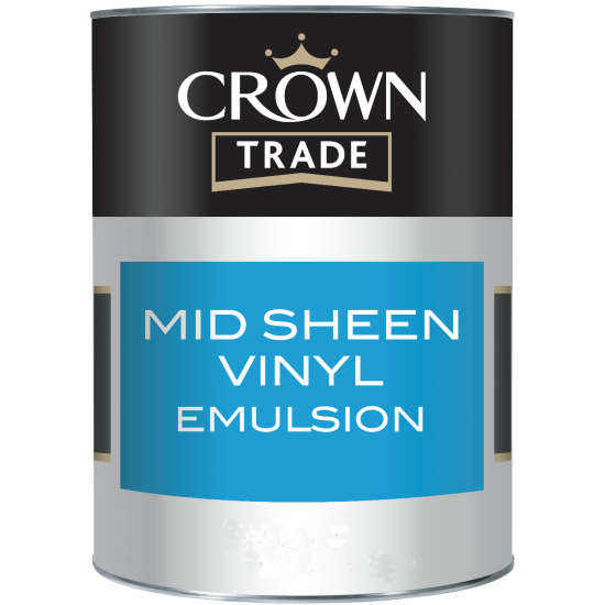 Crown Trade Vinyl Mid Sheen Paint 5lt Colours