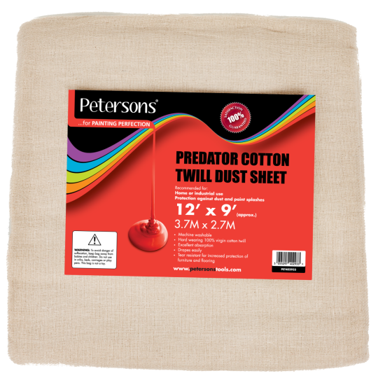 Petersons Paragon Cotton Twill Dust Sheet 3.7m x 2.7m
