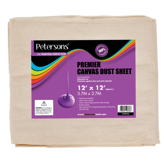 Petersons Premier Canvas Dust Sheet 3.7m x3.7m